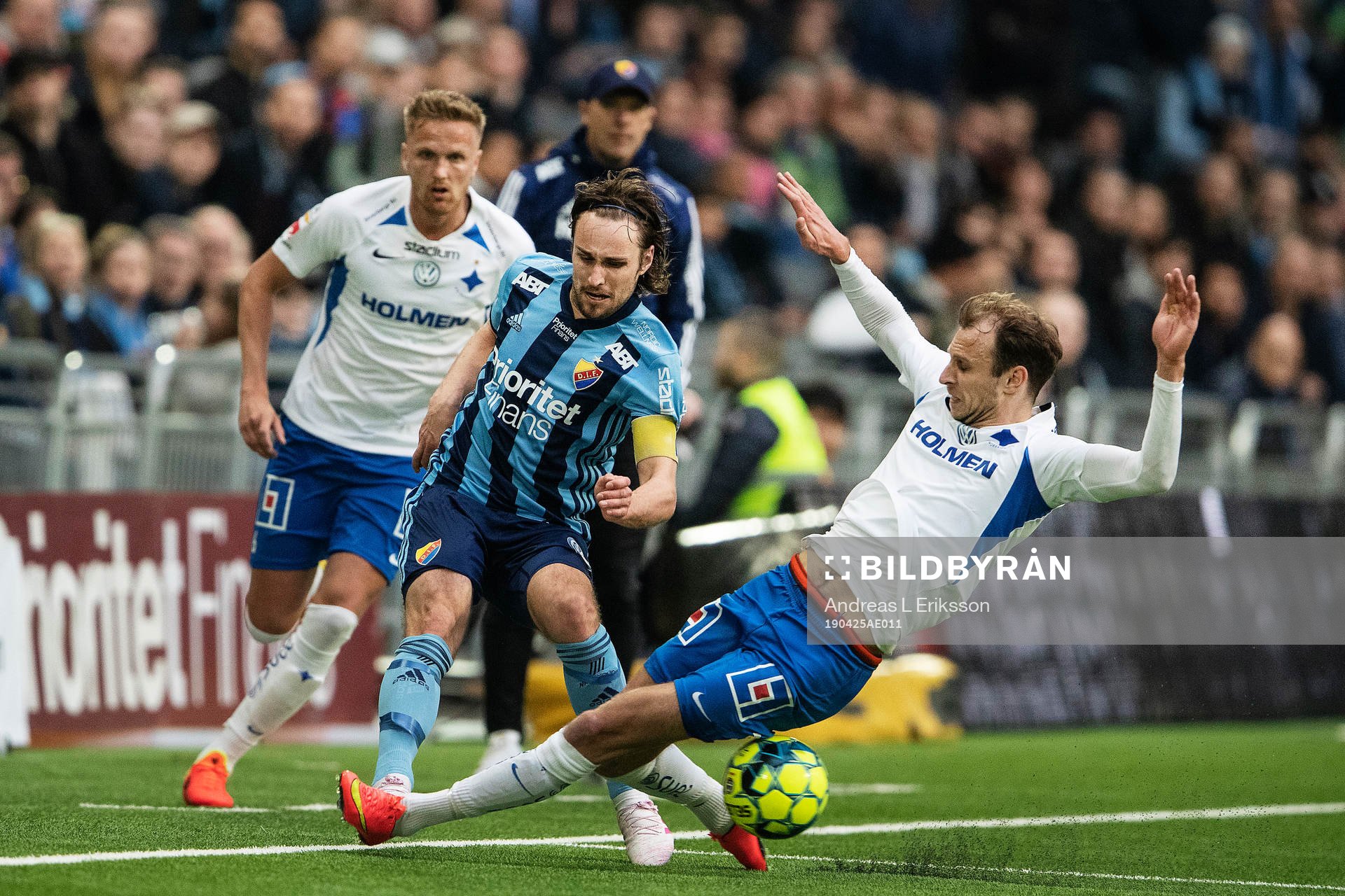 Djurgårdens Kevin Walker och IFK Norrköpings Lars Krogh