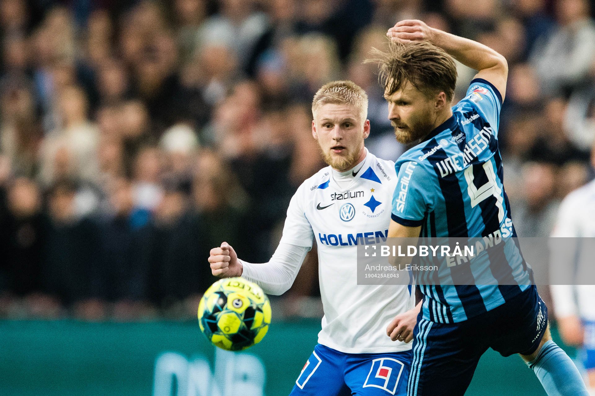 IFK Norrköpings Kalle Holmberg och Djurgårdens Jacob Une