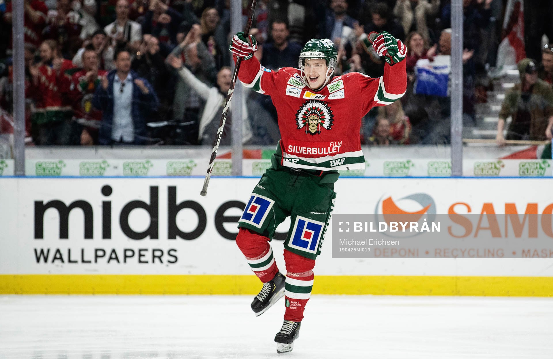 Frölundas Jacob Moverare jublar