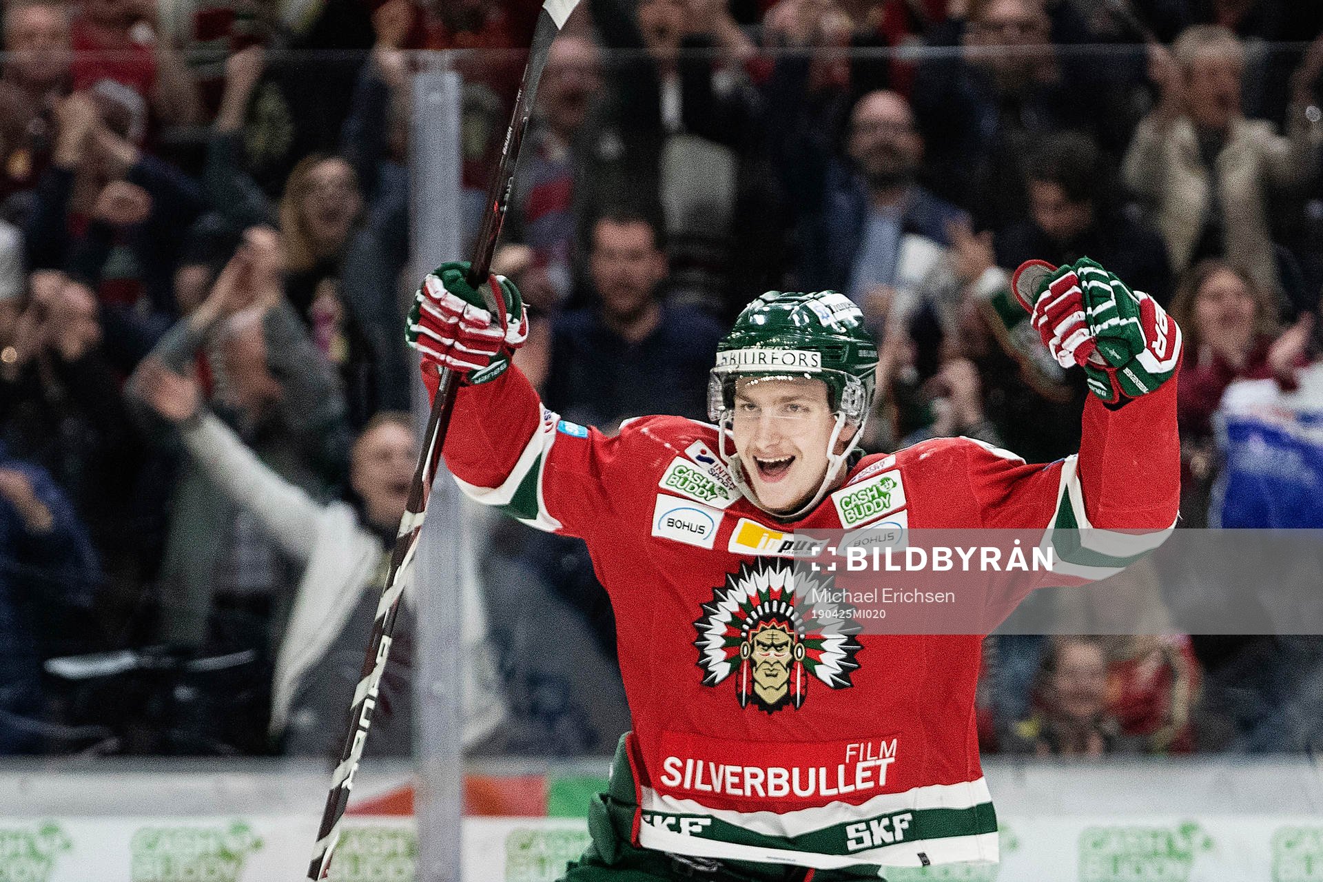 Frölundas Jacob Moverare jublar