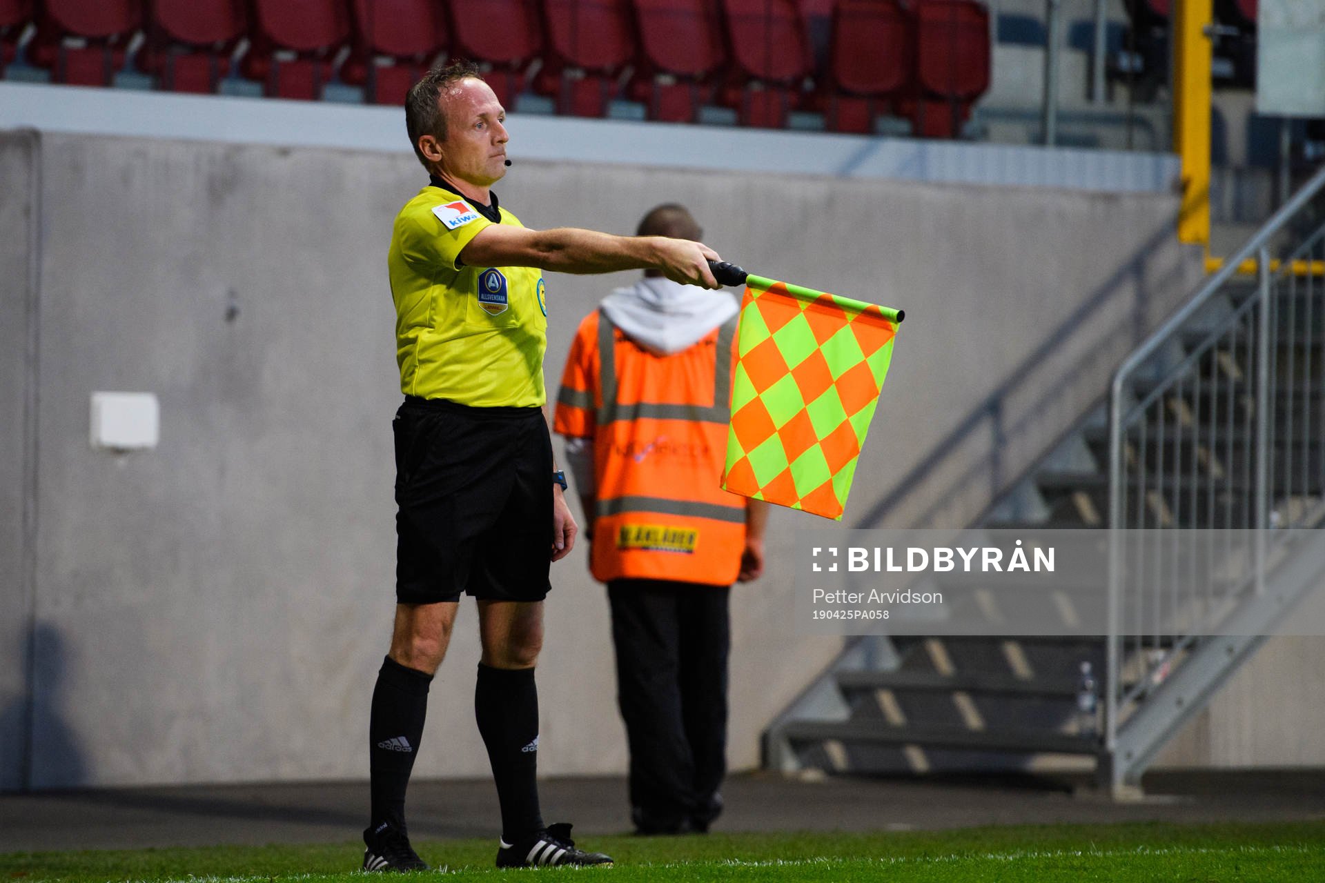 Helsingborgs David Boysen (ej i bild) gör ett mål som döms bort för offside under fotbollsmatchen i Allsvenskan mellan Helsingborg och GIF Sundsvall den 25 april 2019 i Helsingborg.