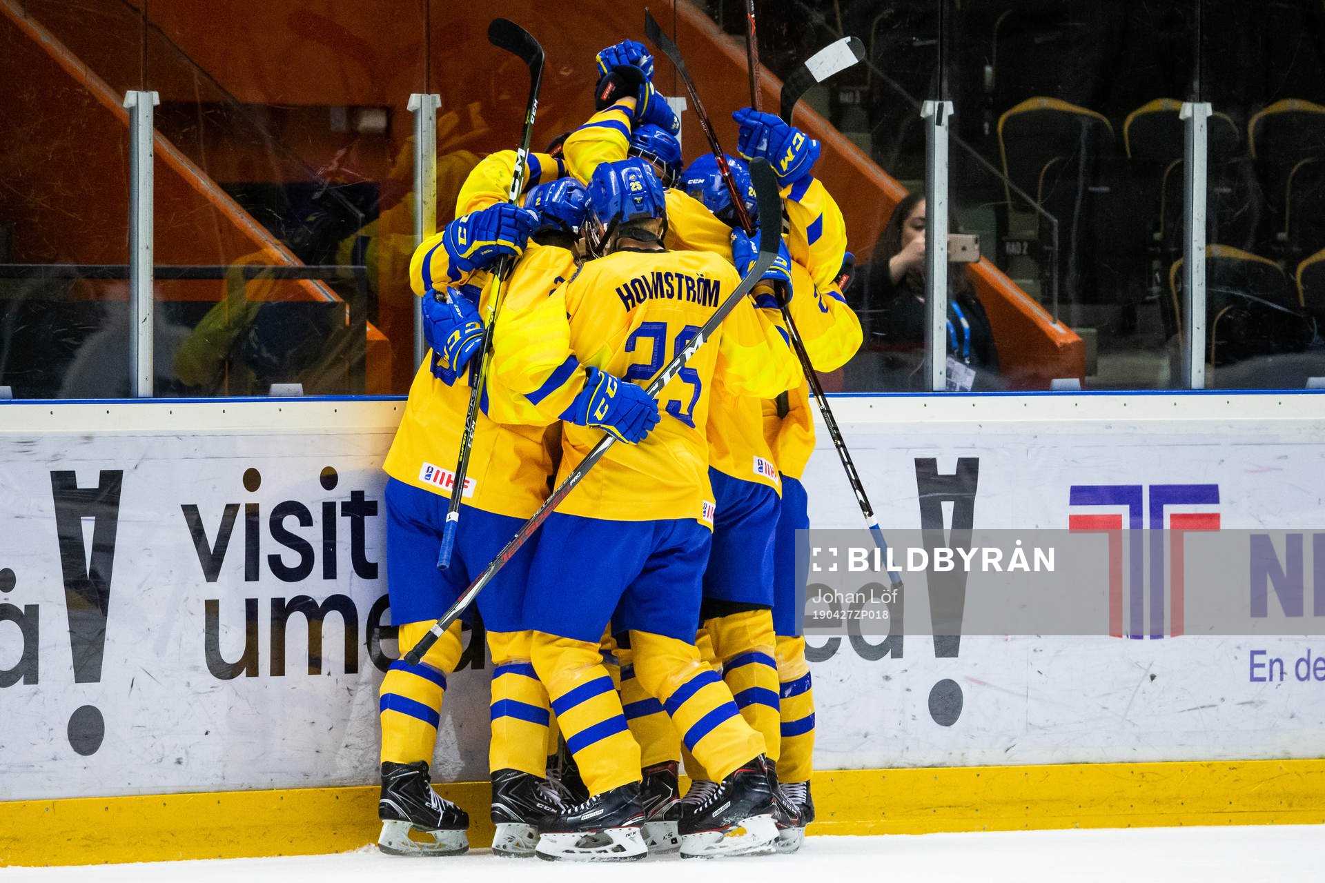 Philip Broberg of Sweden celebrate with team mates