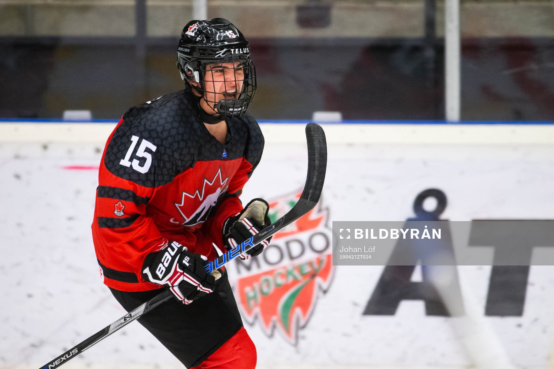 Alex Newhook of Canada celebrates