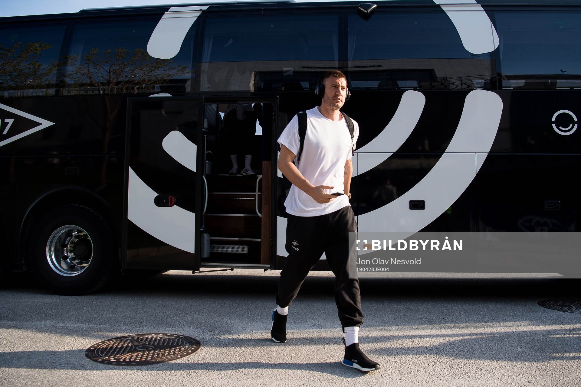 Nicklas Bendtner of Rosenborg arrives