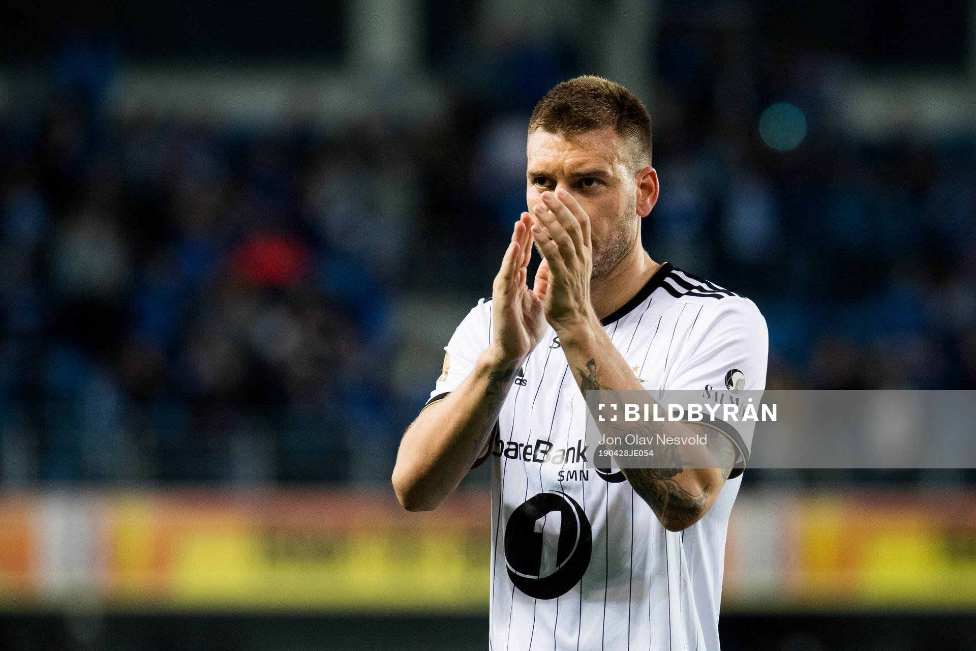 Nicklas Bendtner of Rosenborg looks dejected