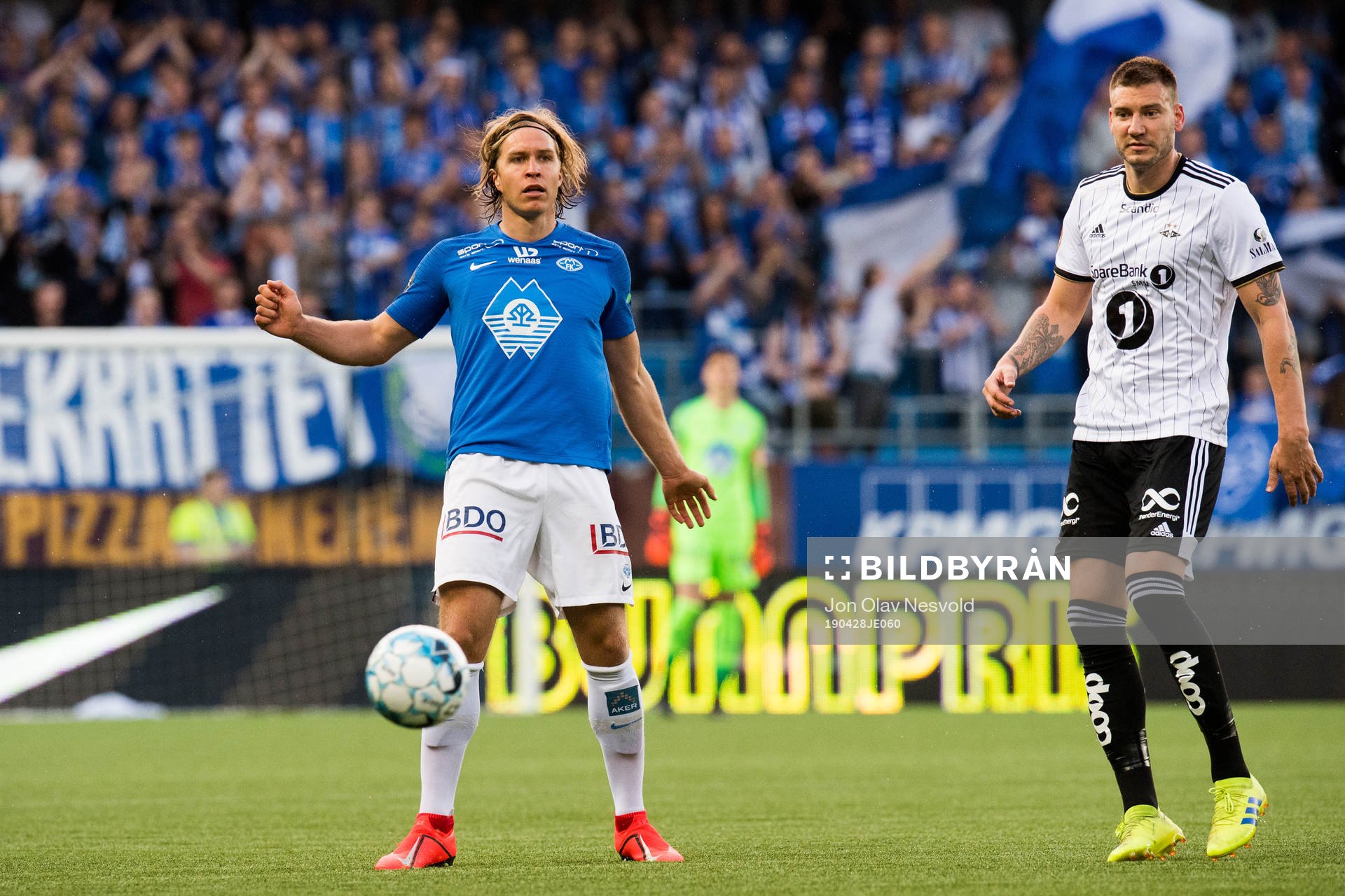 Martin Bjørnbak of Molde and Nicklas Bendtner of Rosenborg