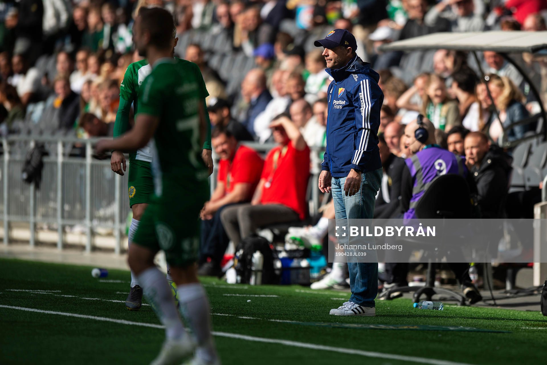 Djurgårdens tränare Kim Bergstrand dunder fotbollsmatchen