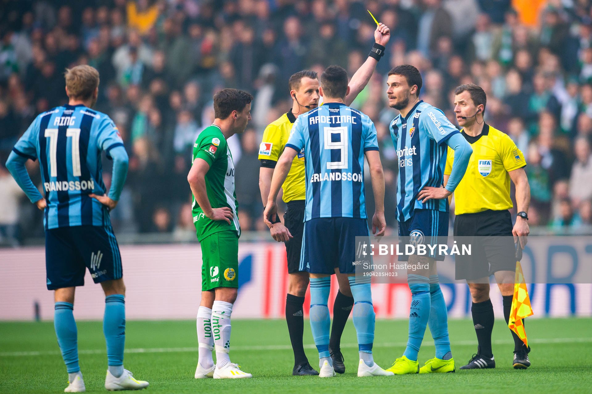 Djurgårdens Erik Berg tilldelas en varning