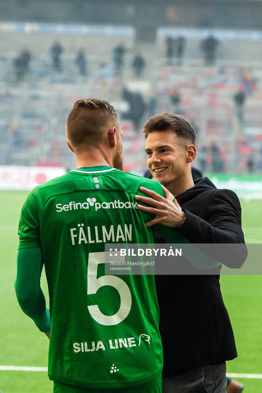 Hammarbys David Fällman och Alexander Kacaniklic jublar