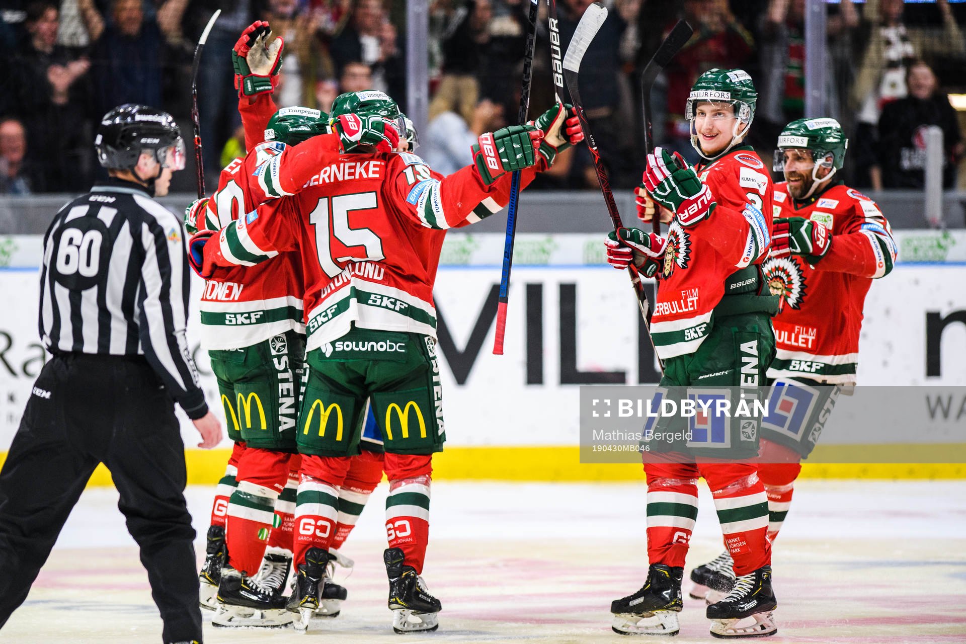 Frölundas Joel Mustonen jublar