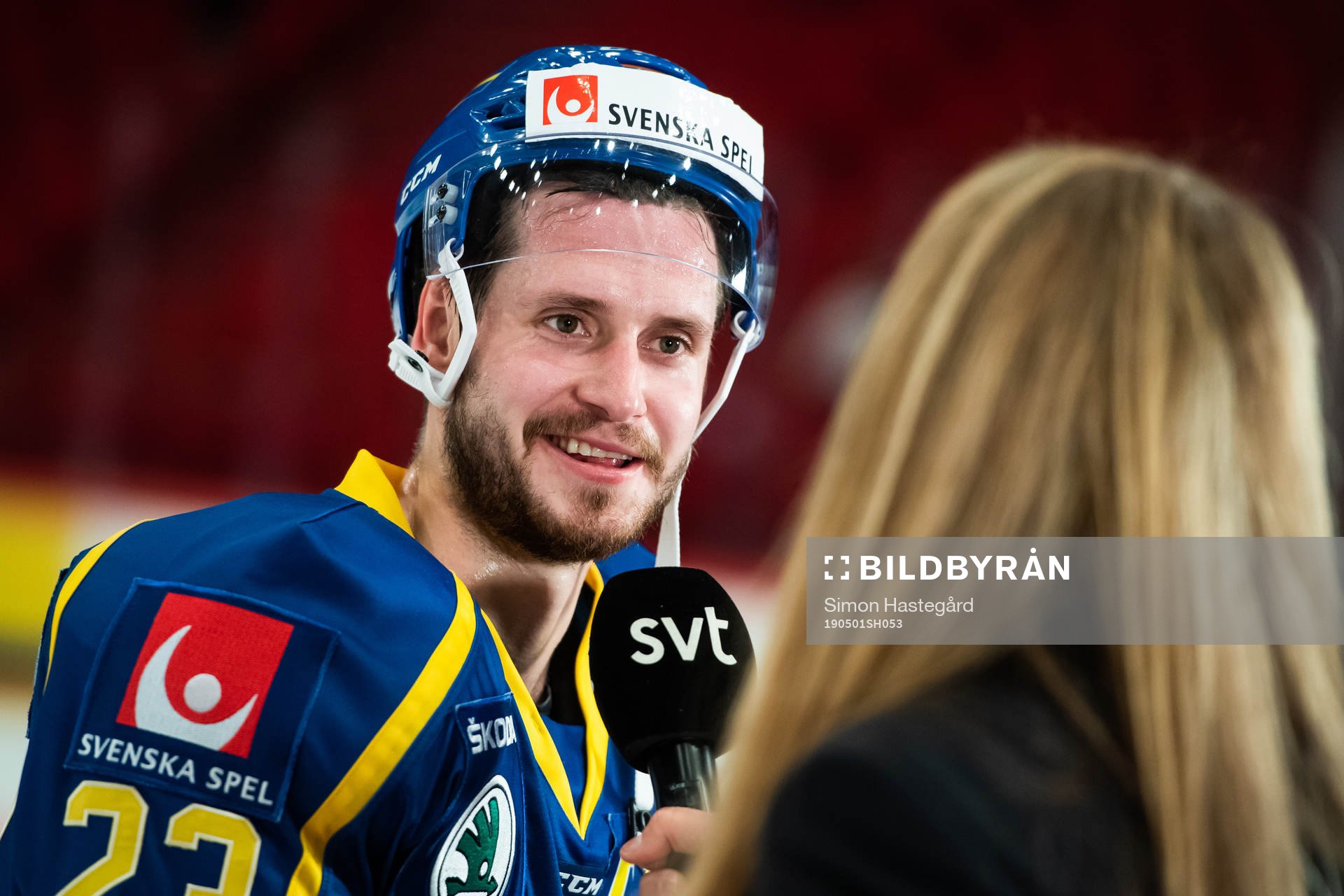 Oliver Ekman Larsson of Sweden is being interviewed by