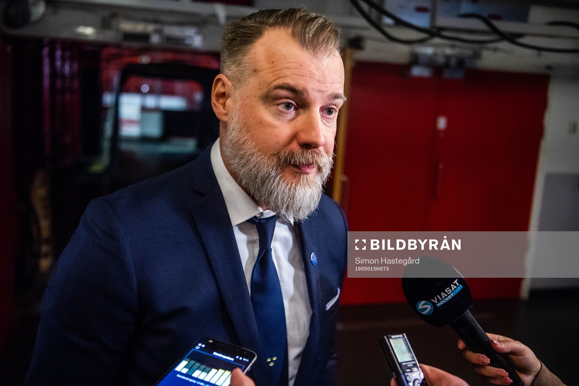 Rikard Grönborg, Head Coach of Sweden in the mixes zone