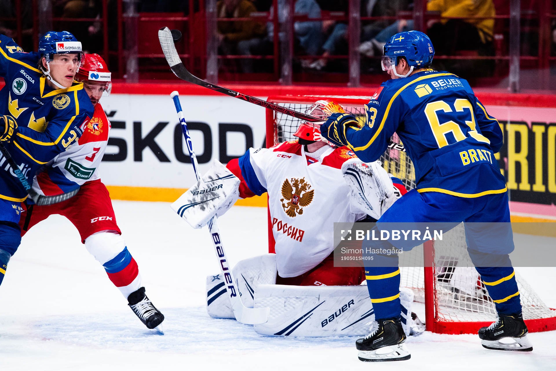 Jesper Bratt of Sweden with a scoring opportunity