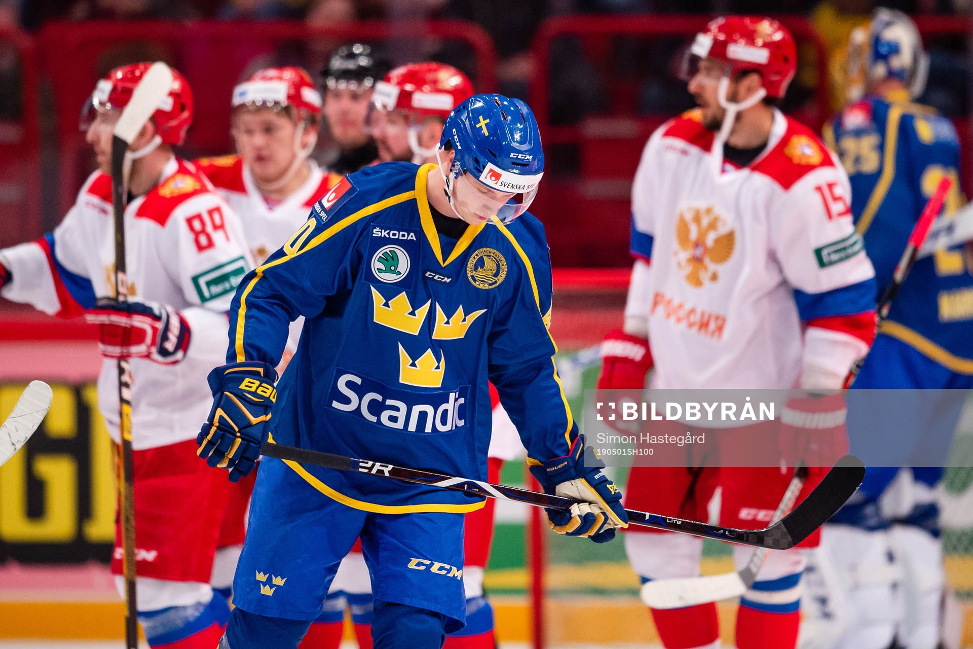 Elias Pettersson of Sweden looks dejected