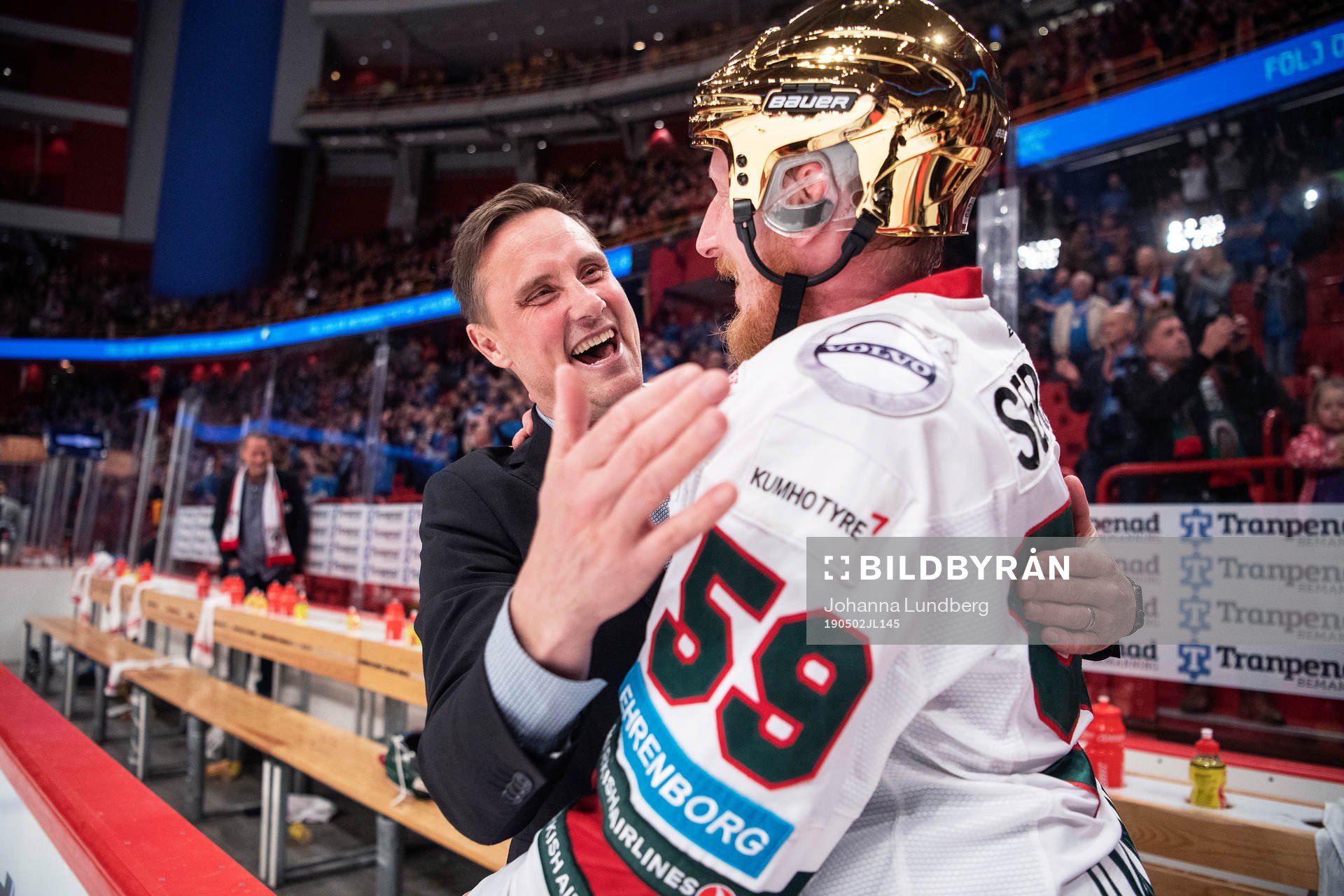 Frölundas tränare Roger Rönnberg  och Simon Hjalmarsson