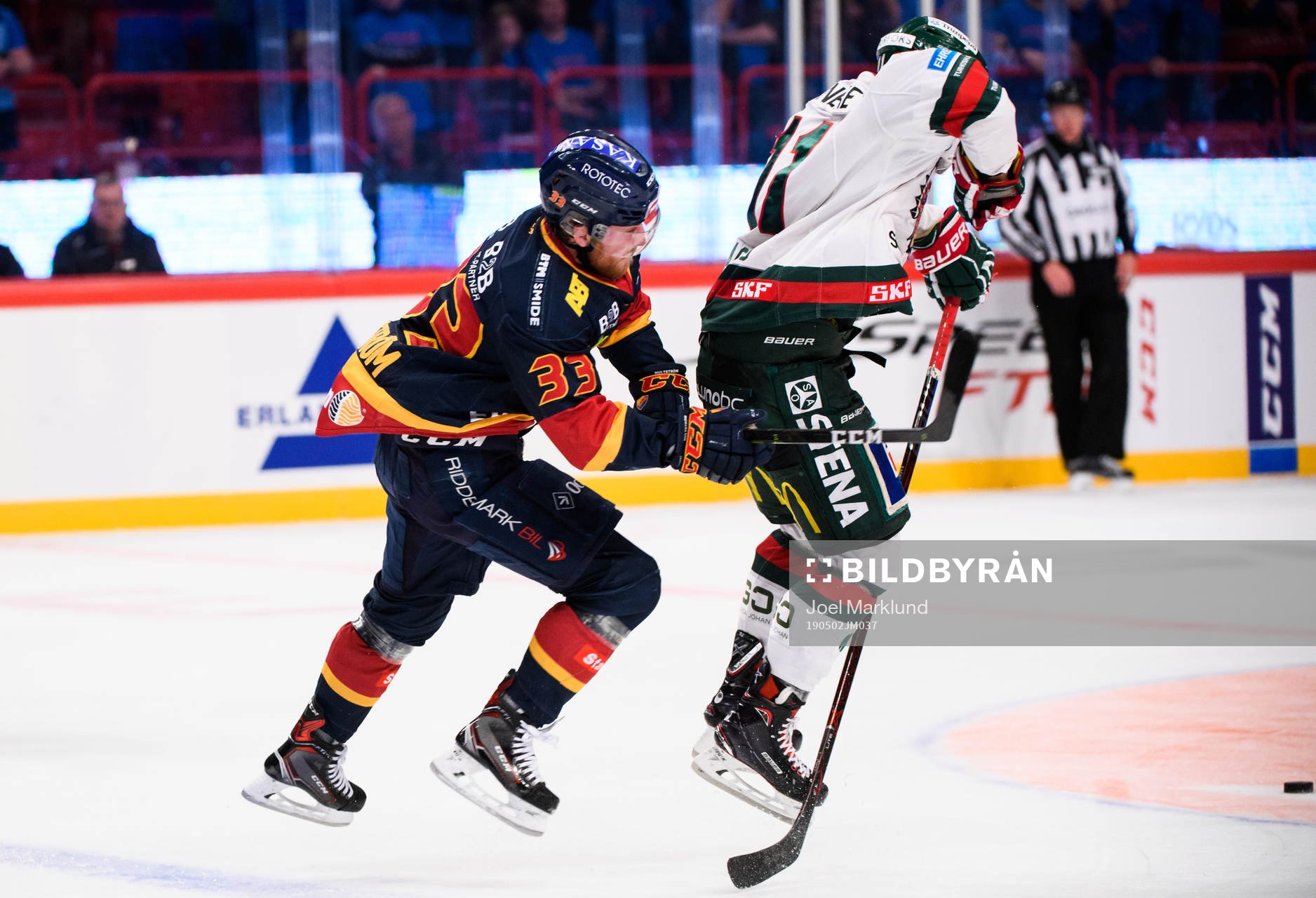 Djurgårdens Linus Hultström och Frölundas Samuel Fagemo