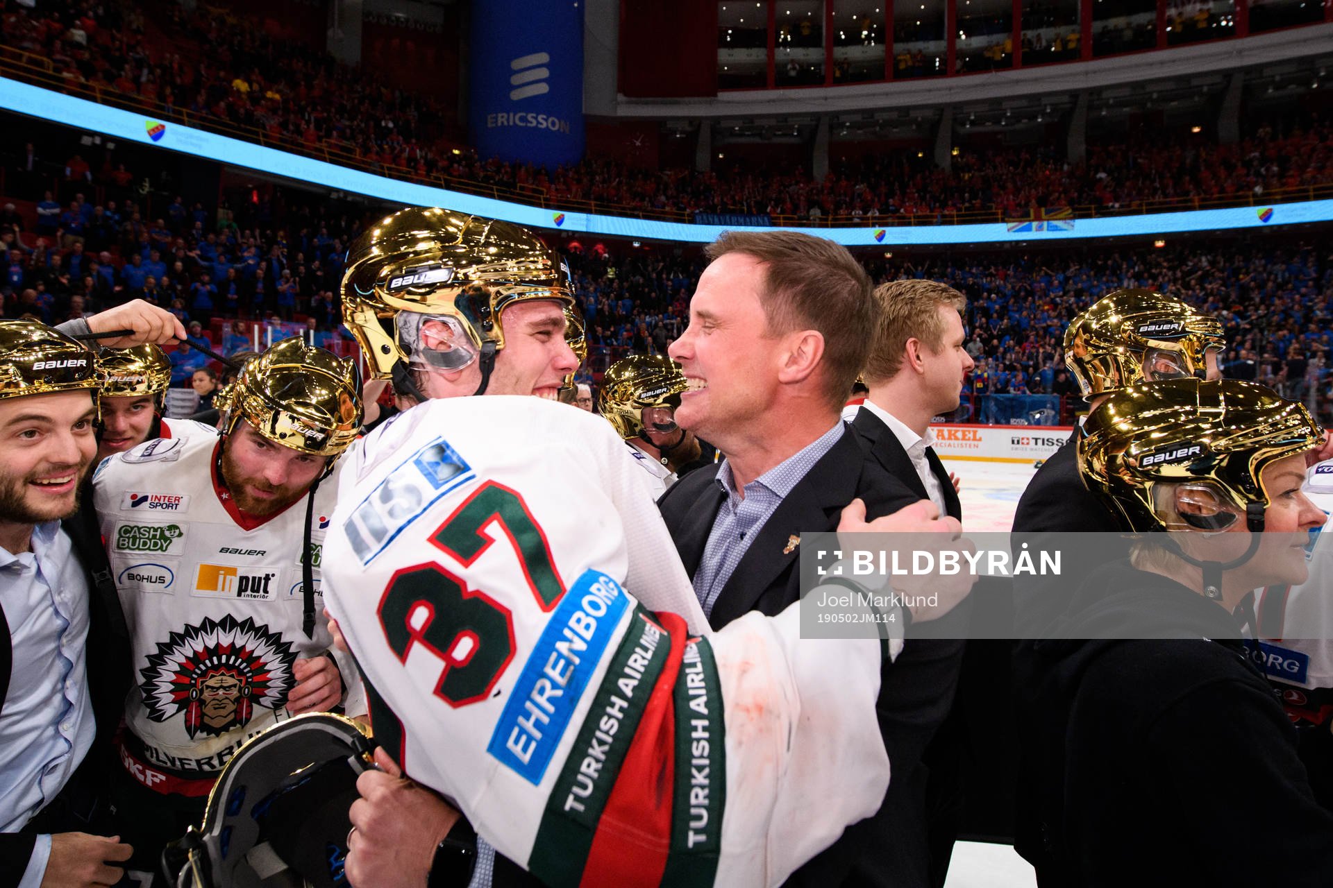 Frölundas målvakt Johan Gustafsson och tränare Roger