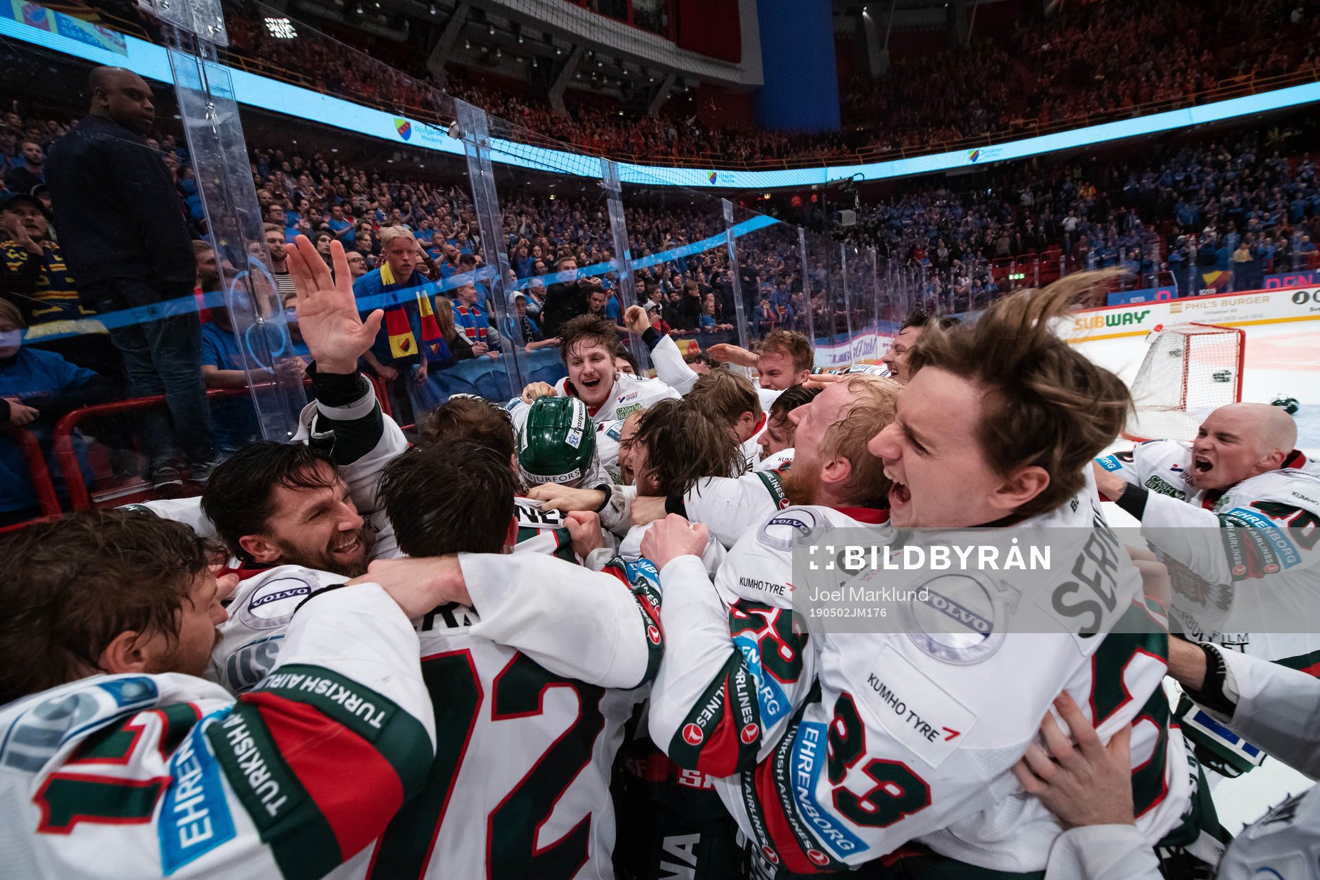 Frölundas Joel Lundqvist, Simon Hjalmarsson och målvakt