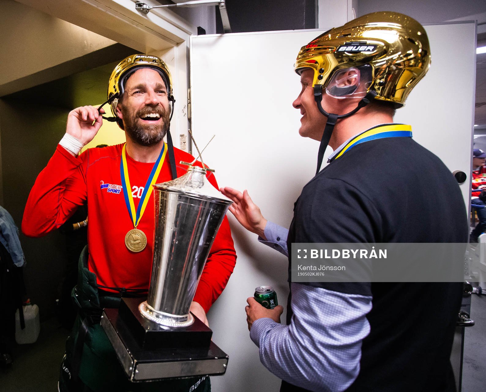 Frölundas Joel Lundqvist och tränare Roger Rönnberg