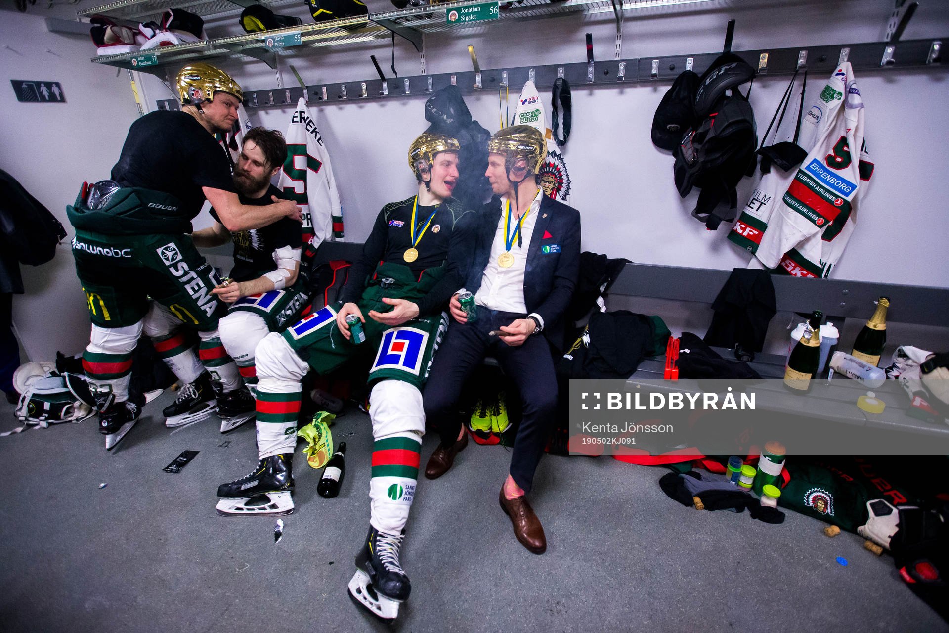 Frölundas Jonathan Sigalet, Jacob Moverare och