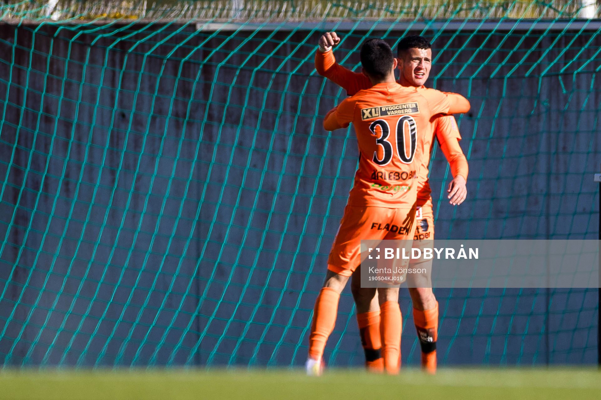 Västerås Astrit Seljmani jublar efter 1-2 under fotbollsmatchen i Superettan mellan Västerås och Varberg den 4 maj 2019 i Västerås. 