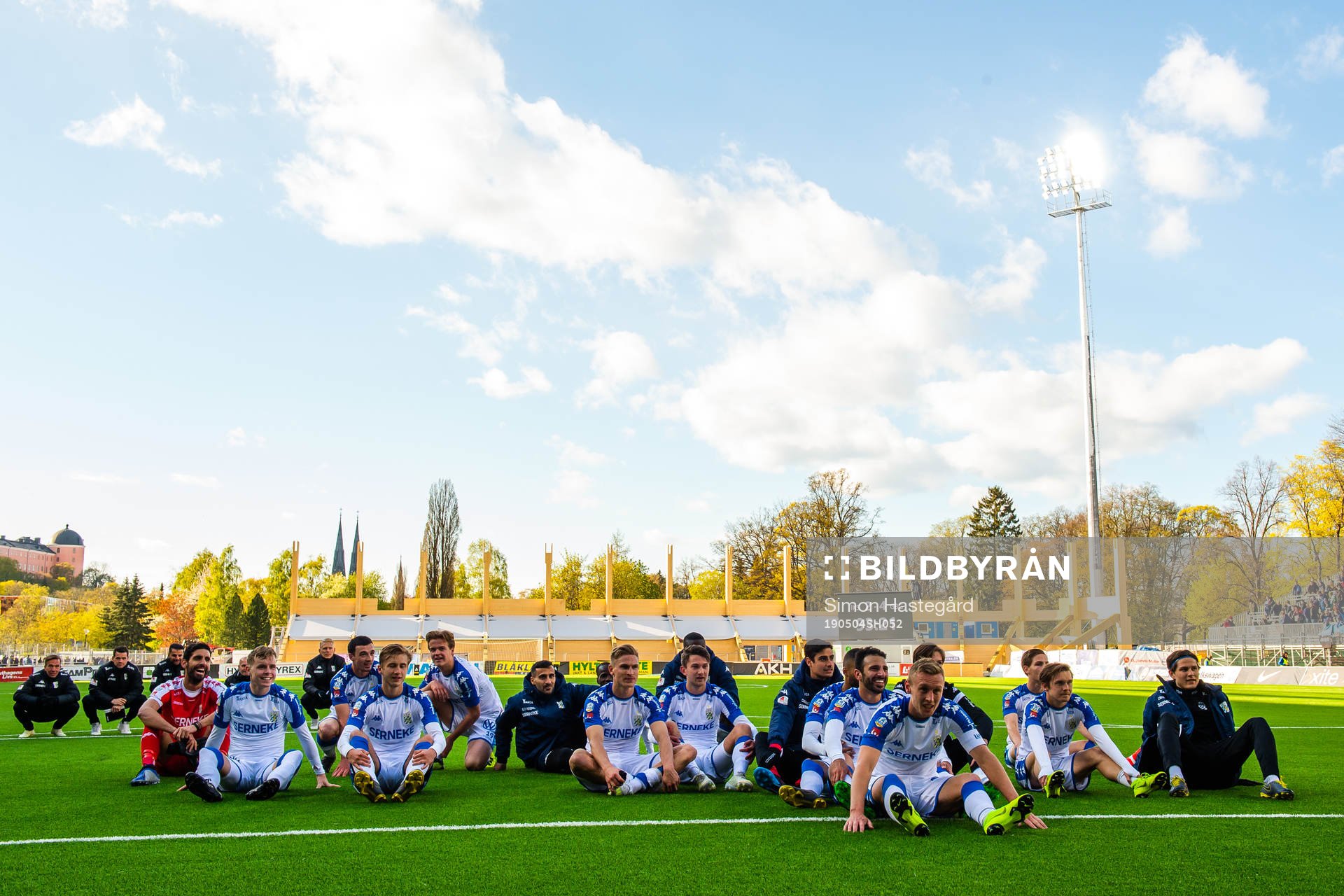 IFK Göteborgs spelare jublar efterfotbollsmatchen i