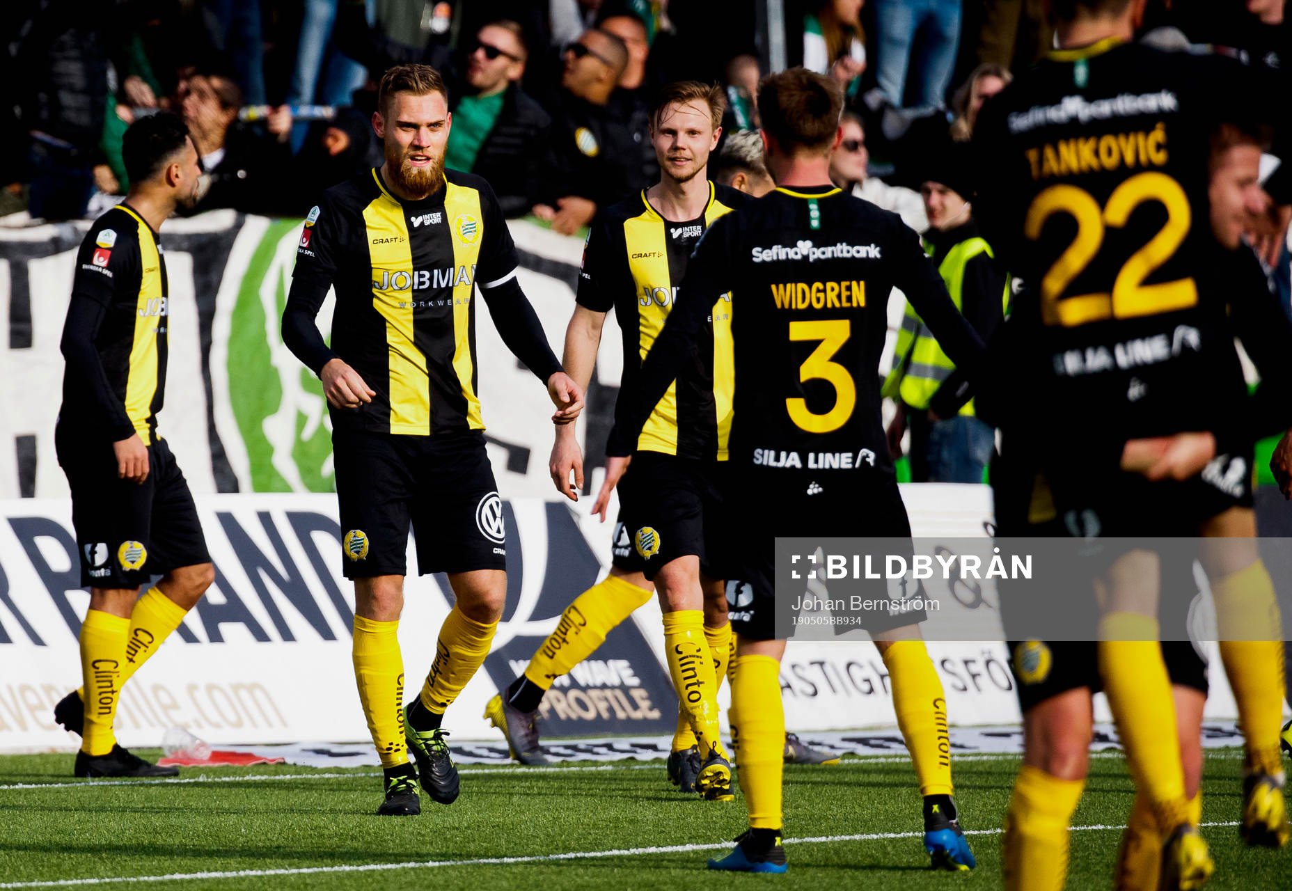 Hammarbys David Fällman gör 0-1 och jublar
