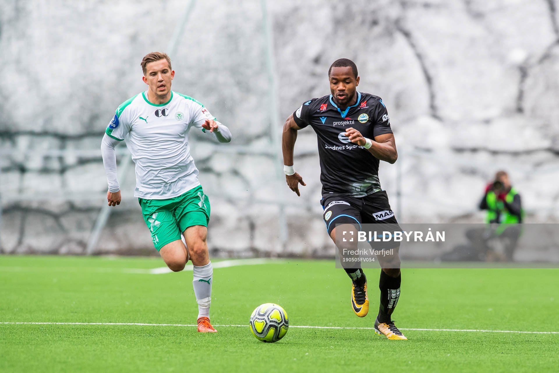 Steffen Skogvang Pedersen of HamKam and Kachi of Sandnes Ulf