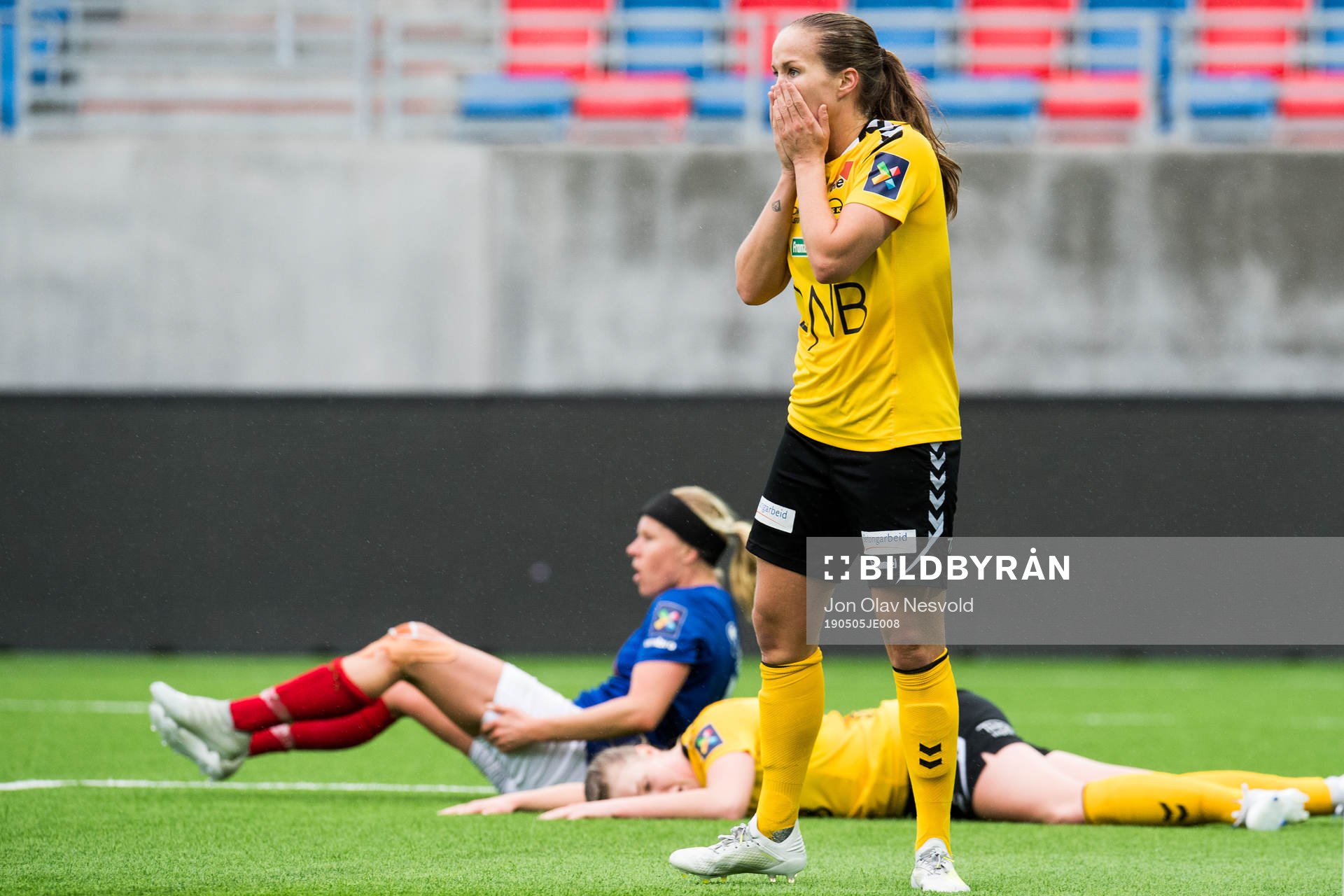 Guro Reiten of LSK Kvinner reacts