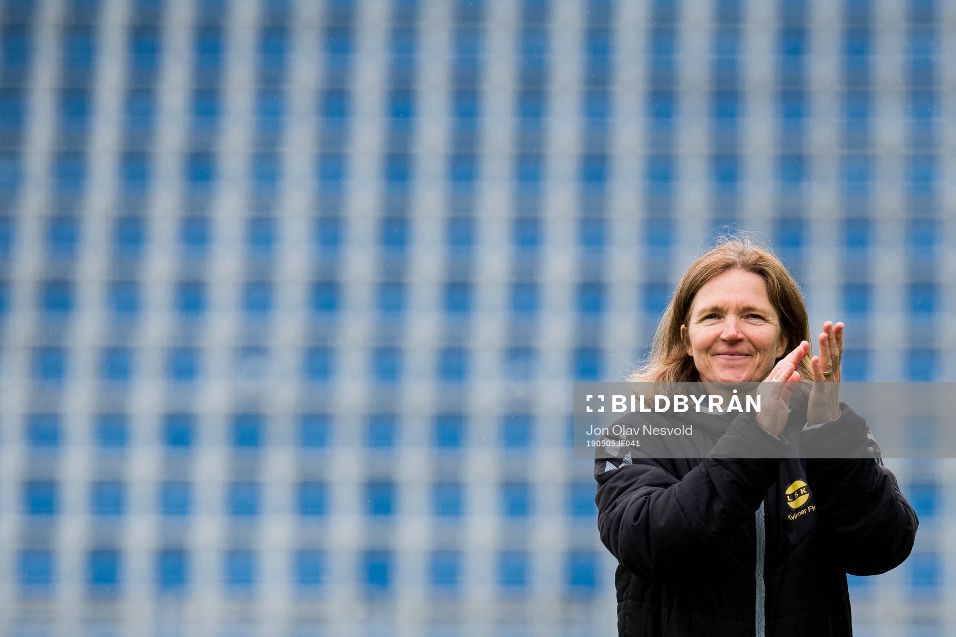 Hege Riise, head coach of LSK Kvinner, celebrates