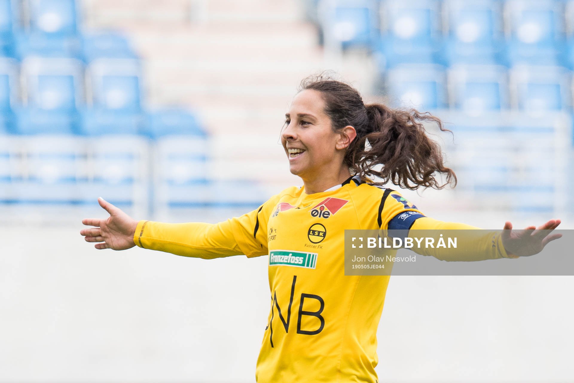 Ingrid Moe Wold of LSK Kvinner celebrates