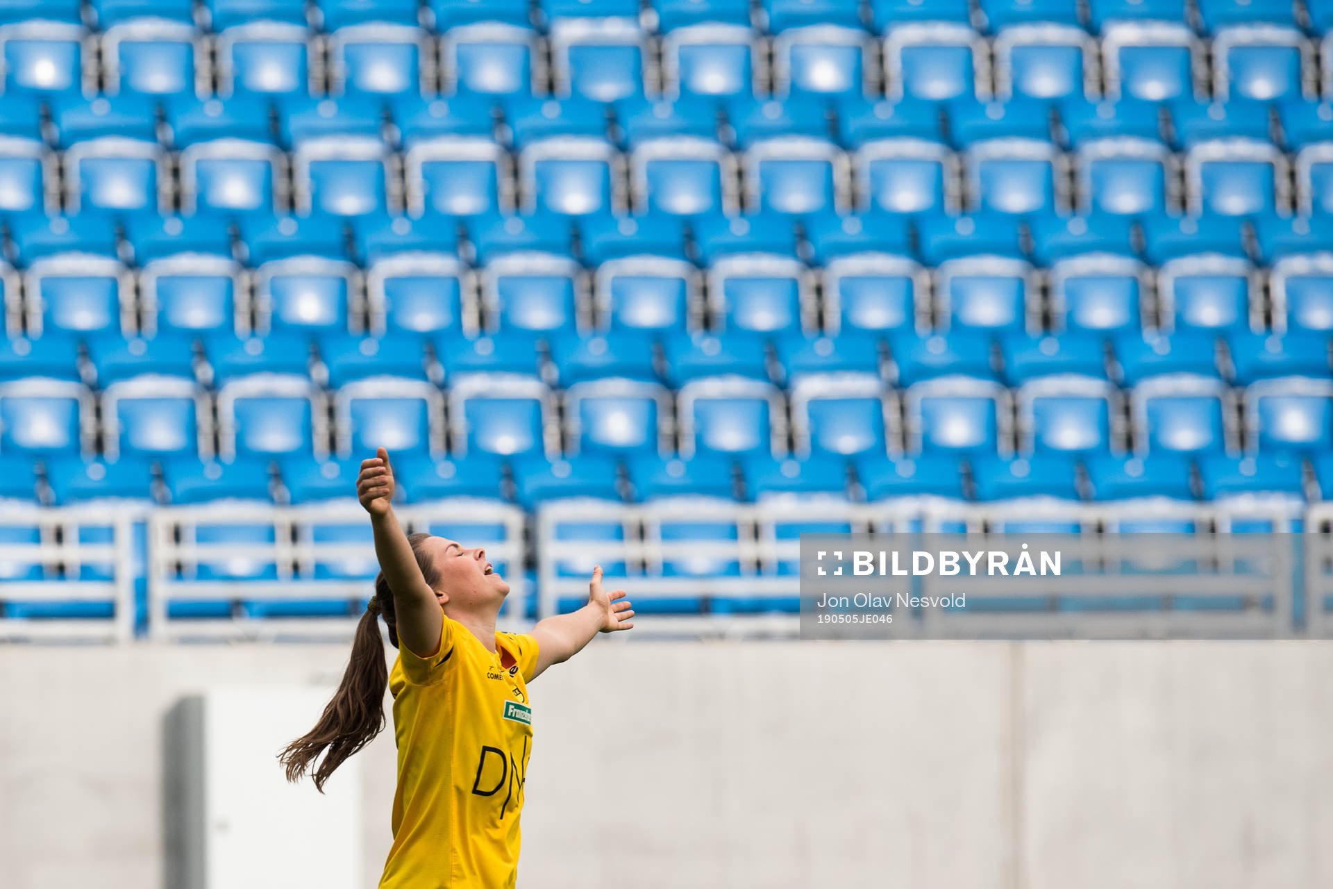 Emilie Haavi of LSK Kvinner celebrates