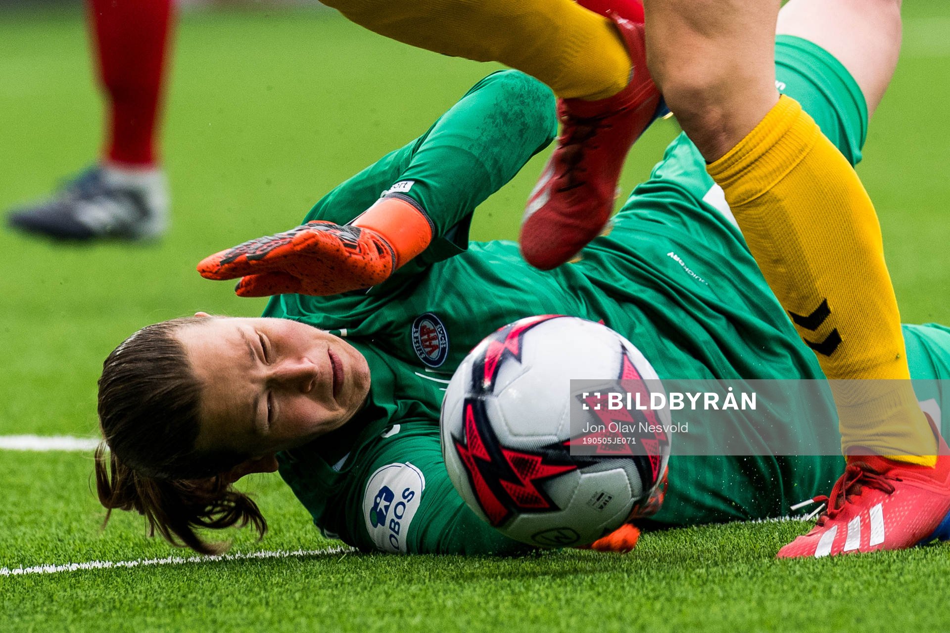 Goalkeeper Tinja Korpela of Vålerenga during the Toppserien match between Vålerenga and LSK Kvinner on May 5, 2019 in Oslo.