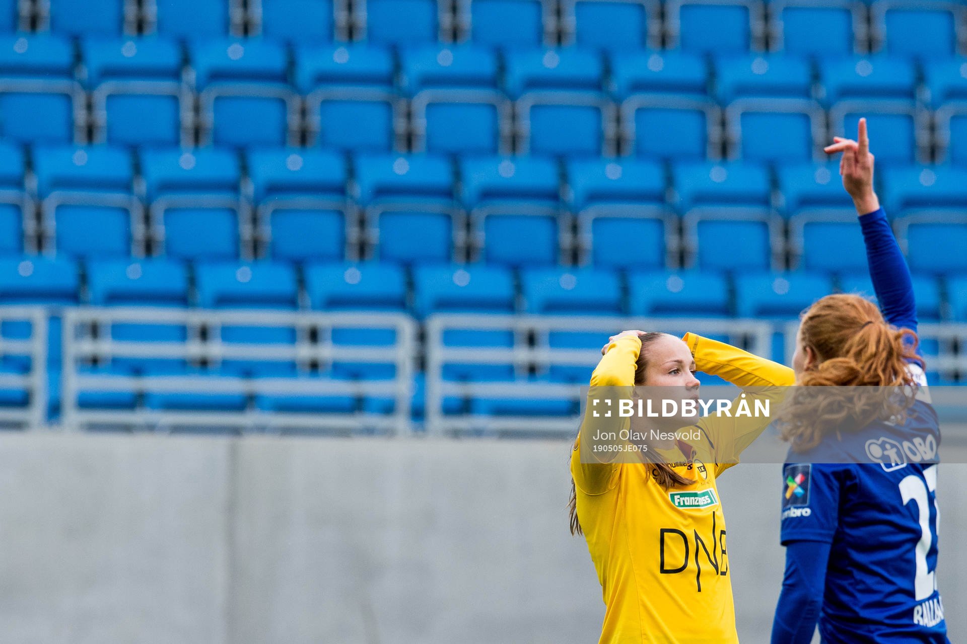 Guro Reiten of LSK Kvinner reacts