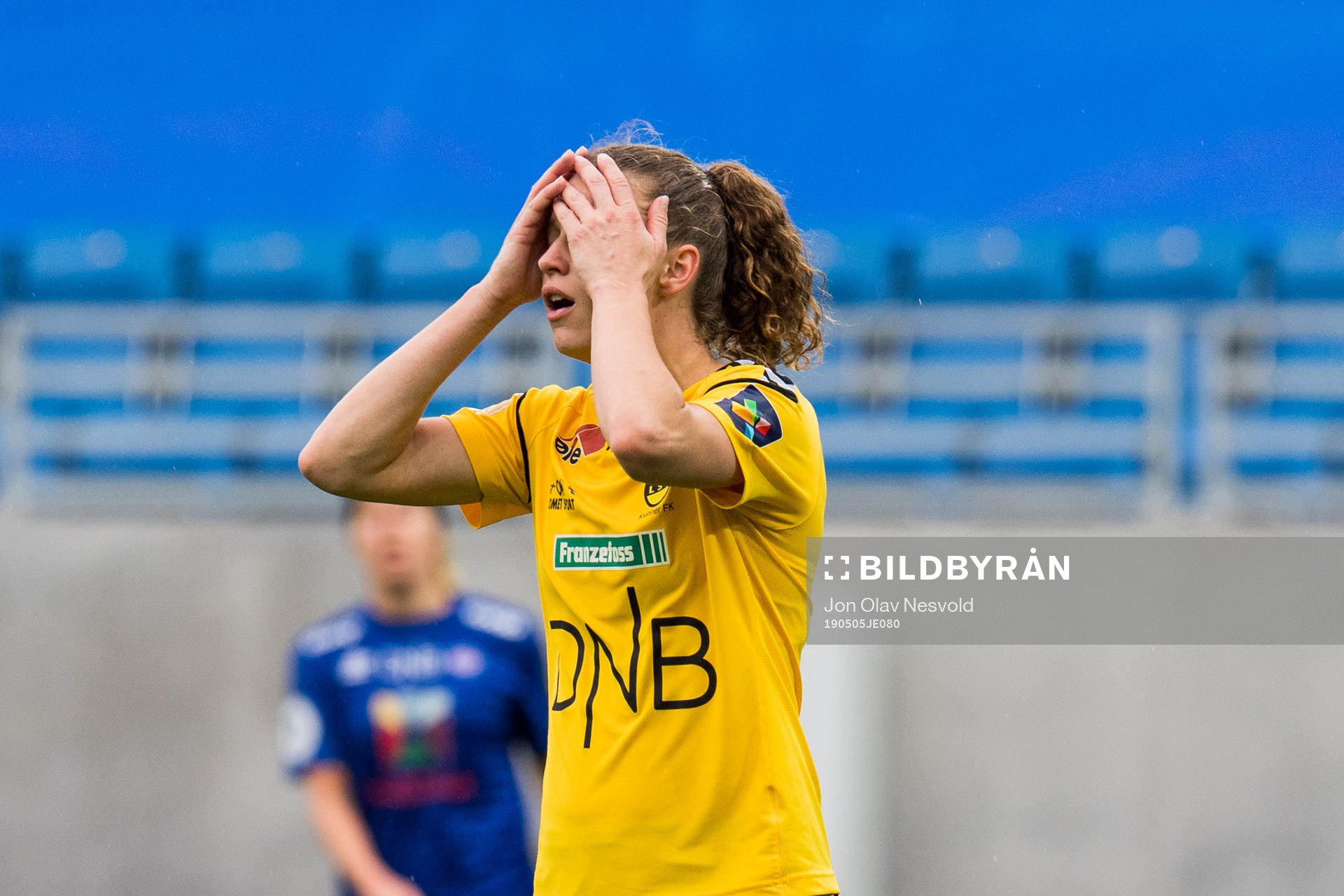 Synne Skinnes Hansen of LSK Kvinner reacts