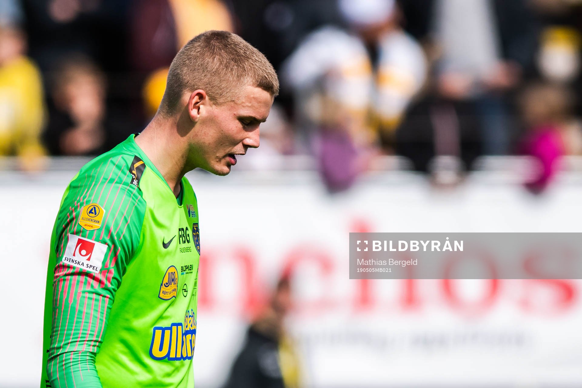 Falkenbergs målvakt Johan Brattberg deppar