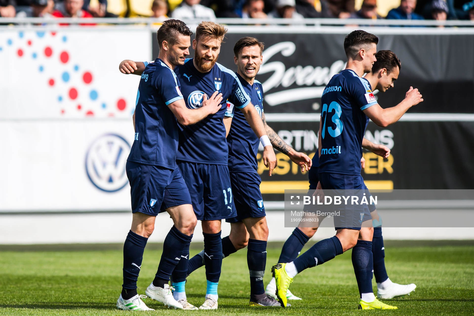 Malmö FFs Markus Rosenberg jublar med lagkamrater