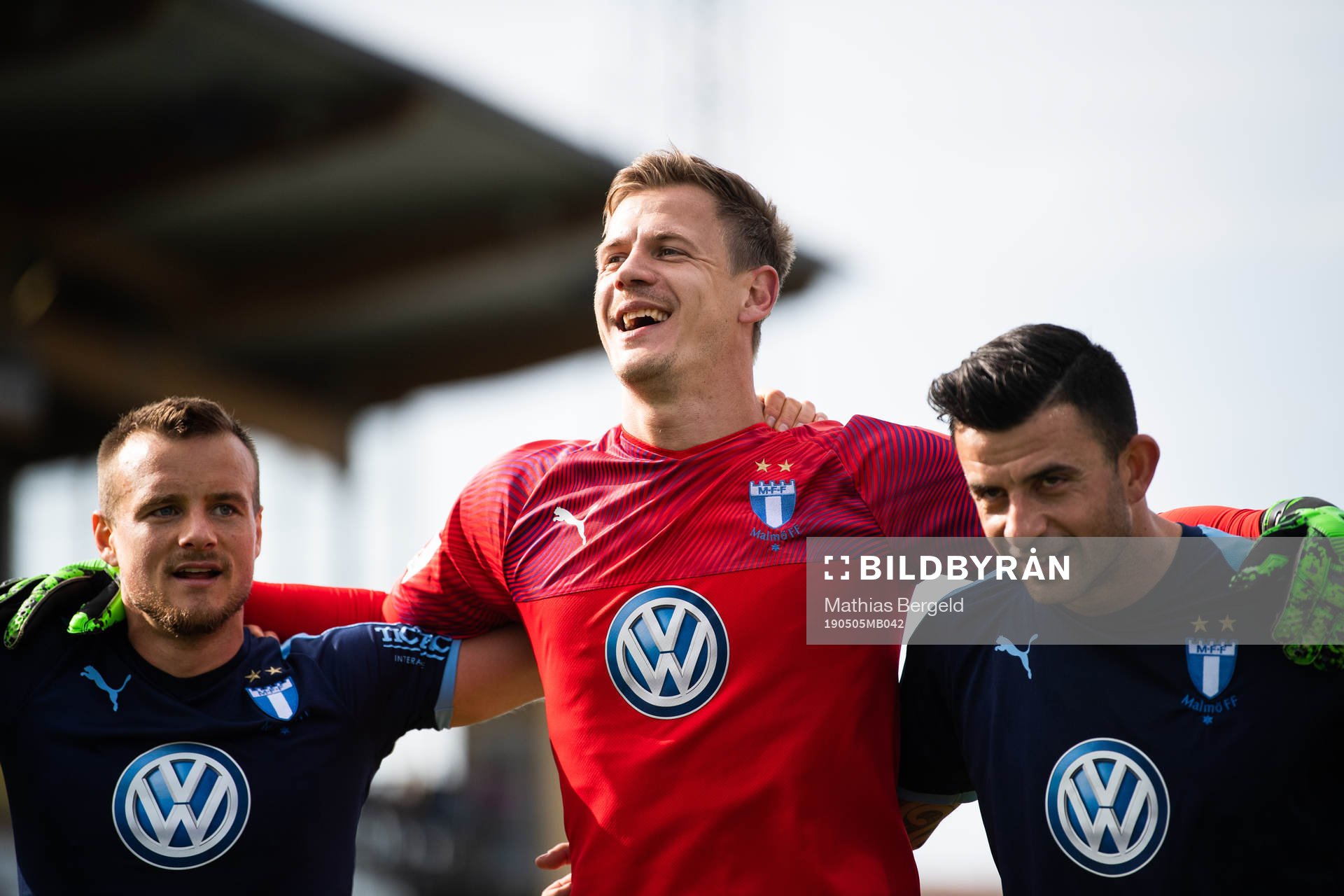 Malmö FFs Eric Larsson, Johan Dahlin och Behrang Safari