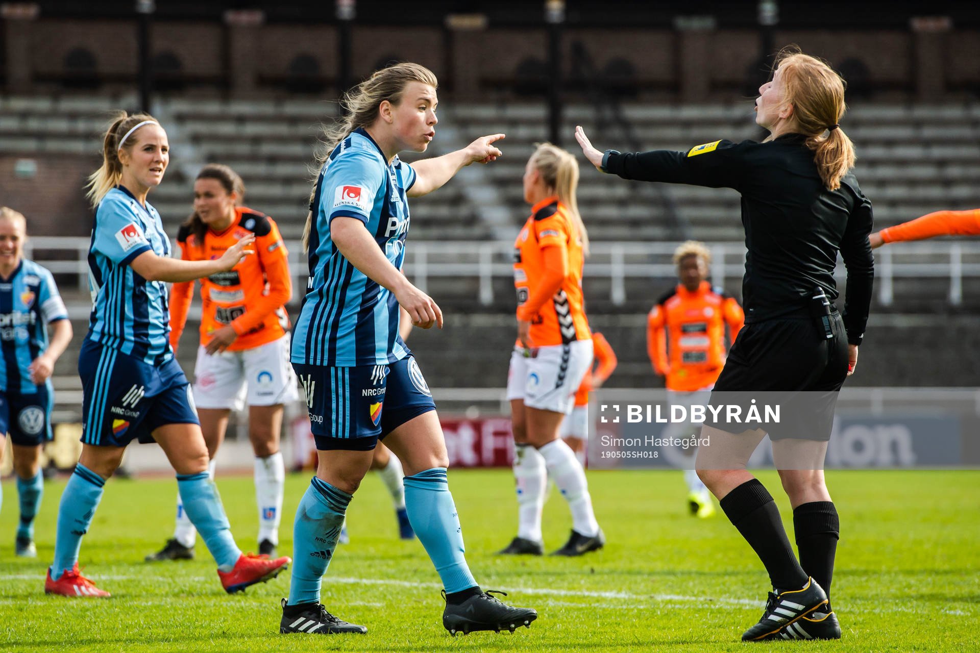Djurgårdens Ingibjörg Sigurdadottir reagerar