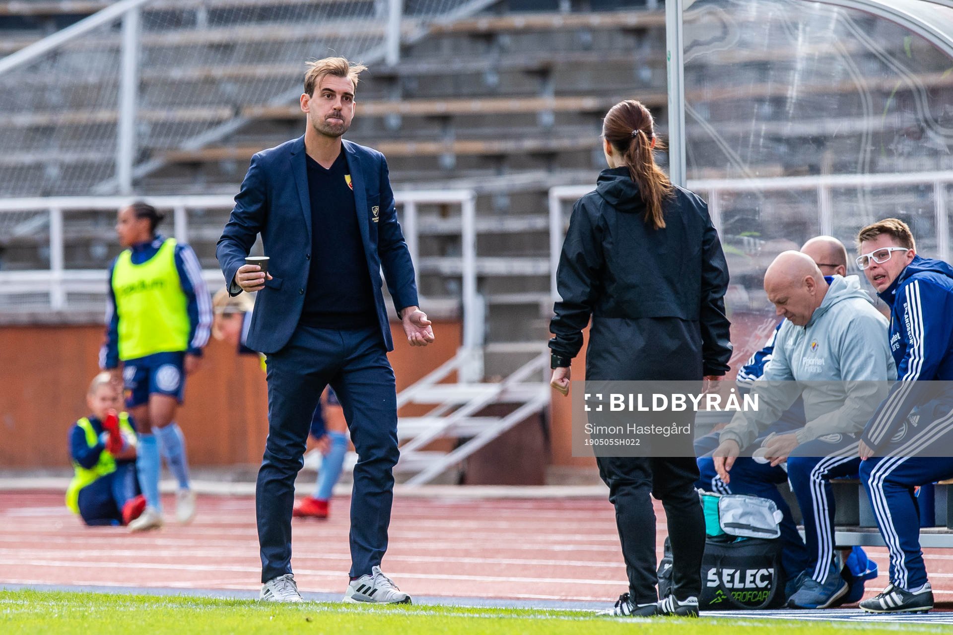Djurgårdens tränare Joel Ridez reagerar