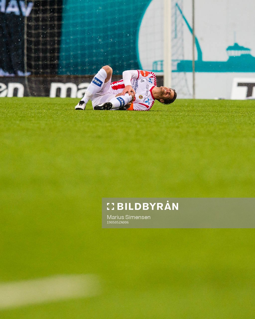 Simen Søraunet Wangberg of Tromsø in pain