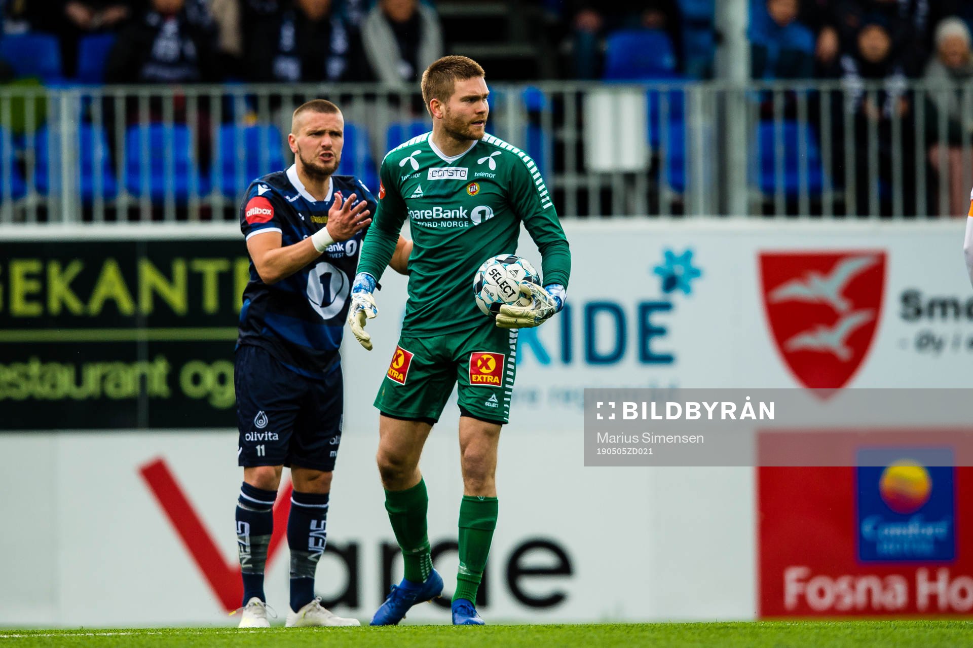 Gudmund Broks Kongshavn of Tromsø during the Eliteserien match between Kristiansund and Tromsø on May 5, 2019 in Kristiansund.