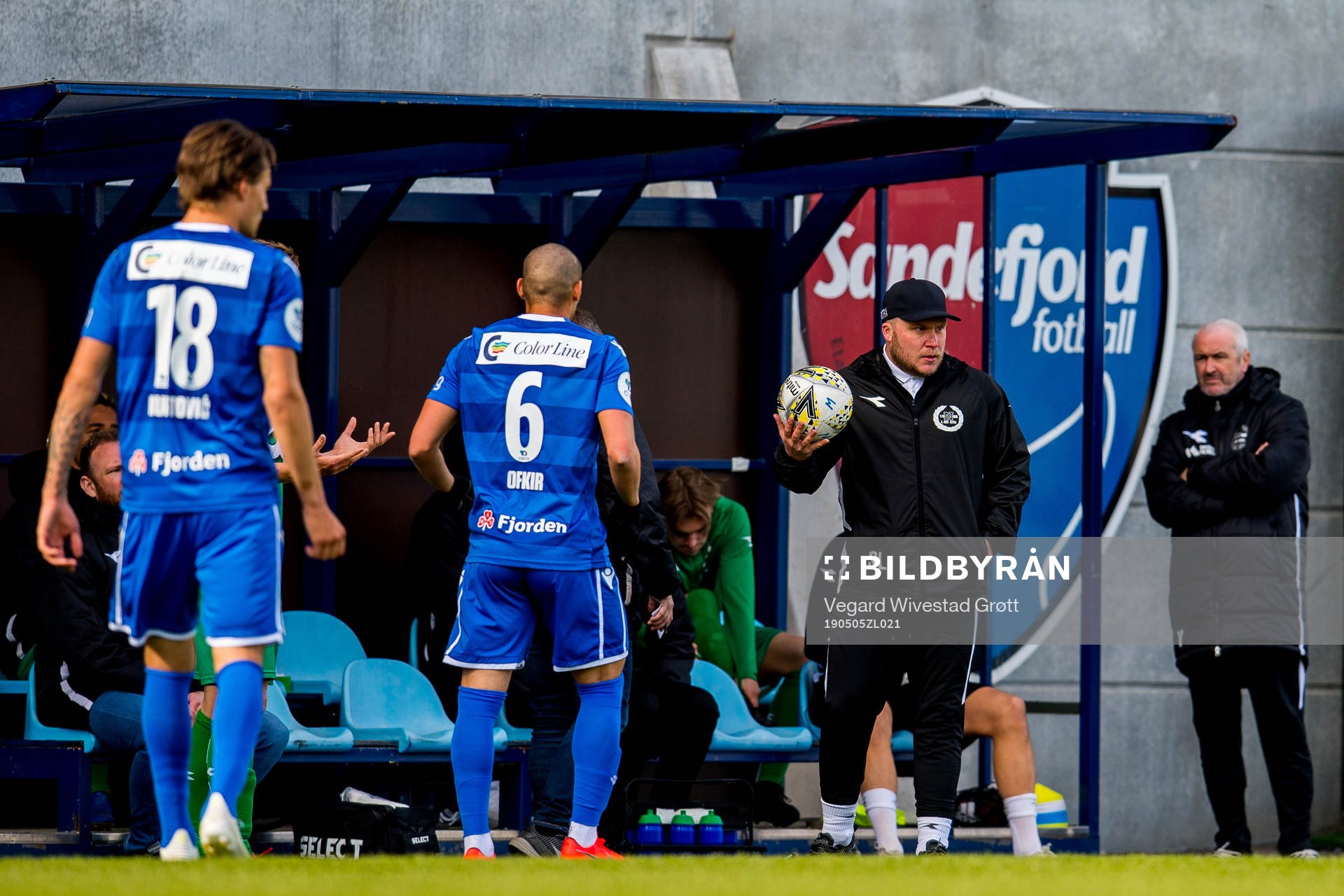 Steffen Landro, head coach of Nest-Sotra, during the OBOS-ligaen football match between Sandefjord and Nest-Sotra on May 5, 2019 in Sandefjord.