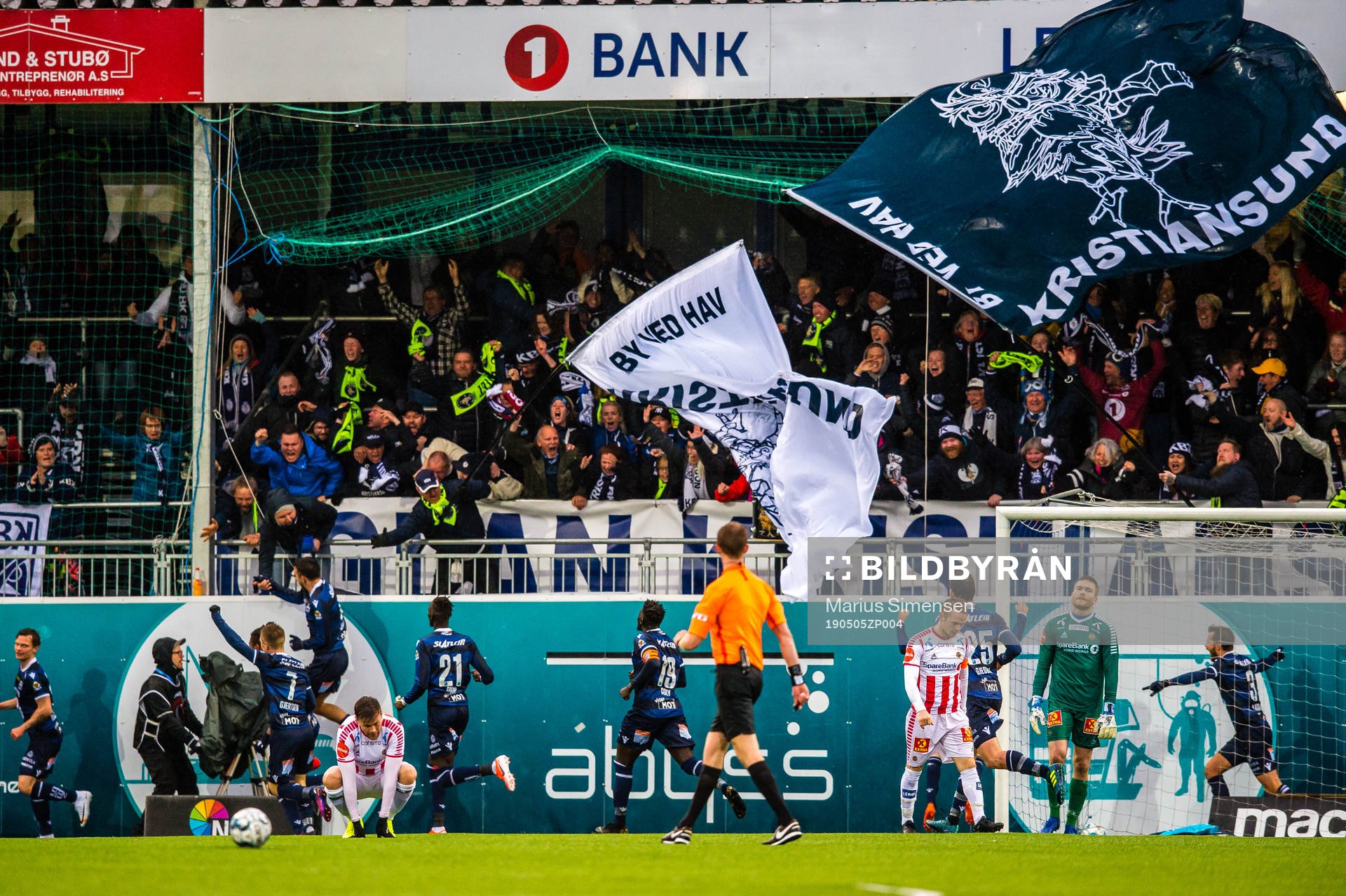 Kent-Are Antonsen and Gudmund Broks Kongshavn of Tromsø looks dejected after 1-0 during the Eliteserien match between Kristiansund and Tromsø on May 5, 2019 in Kristiansund.