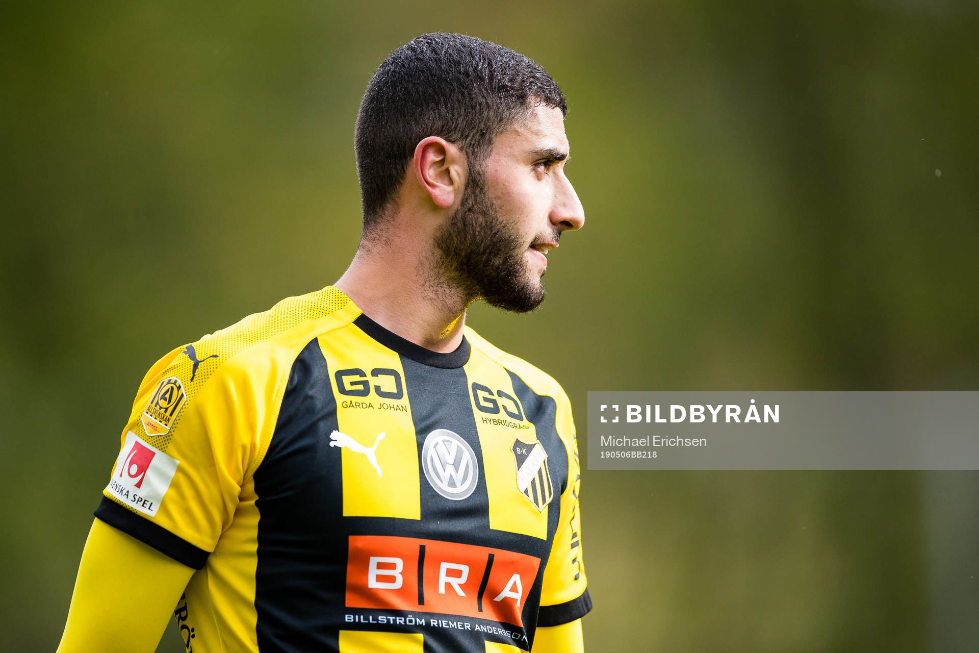 Häckens Aiham Ousou under fotbollsmatchen i U21 allsvenskan mellan IFK Göteborg och Häcken den 6 maj 2019 i Göteborg.