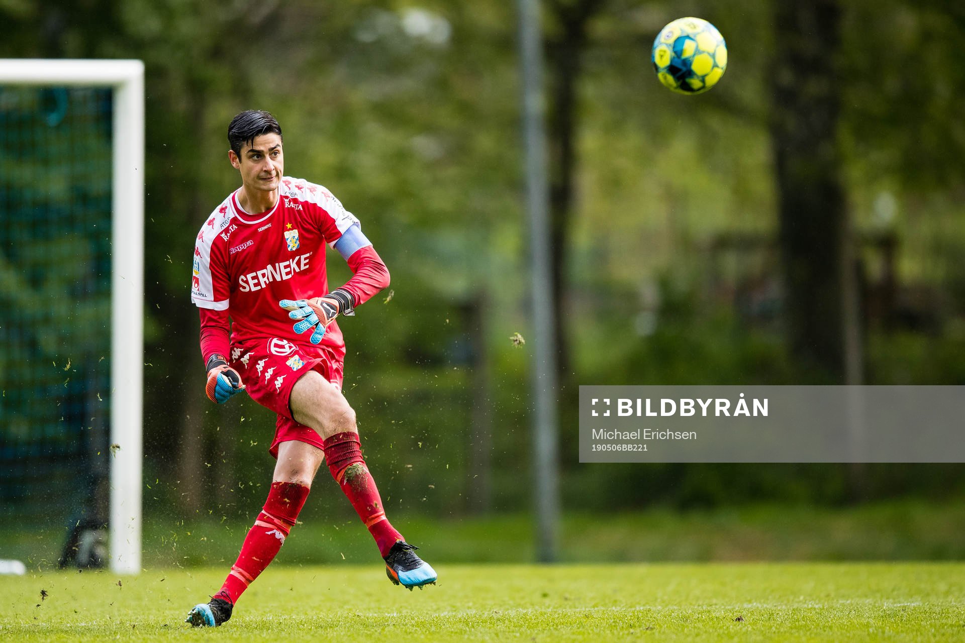  IFK Göteborgs målvakt Tom Amos under fotbollsmatchen i U21 allsvenskan mellan IFK Göteborg och Häcken den 6 maj 2019 i Göteborg.