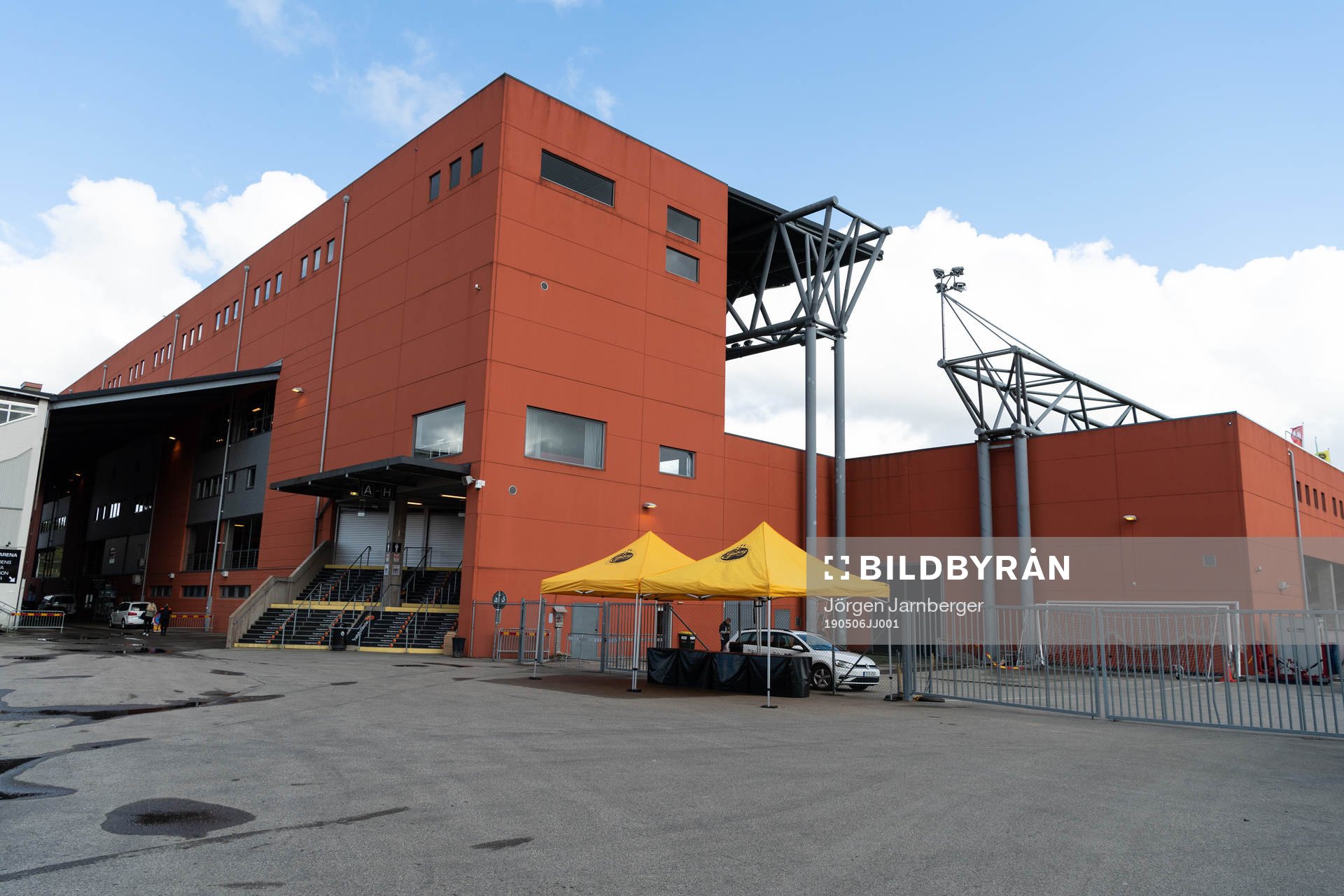 Exteriör bild på Borås arena inför fotbollsmatchen i Allsvenskan mellan Elfsborg och IFK Norrköping den 6 maj 2019 i Borås.