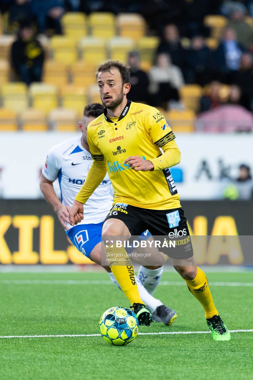 Elfsborgs Robert Gojani under fotbollsmatchen i Allsvenskan mellan Elfsborg och IFK Norrköping den 6 maj 2019 i Borås.