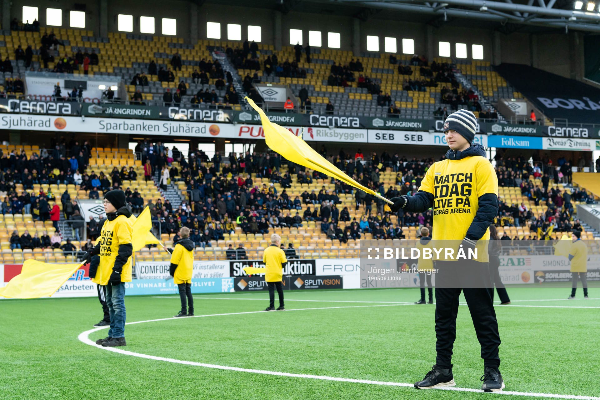 Ungdomar med fanor