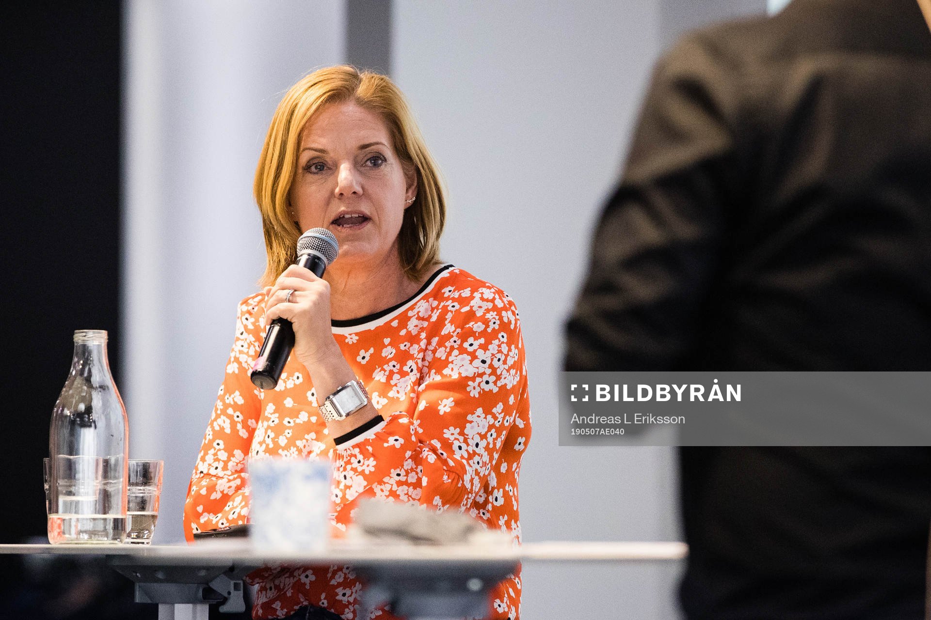 Annika Grälls, ordförande Elitfotboll Dam under konferensen Avspark! Tillsammans för fotboll i världsklass anordnad av Elitfotboll Dam den 7 maj 2019 i Stockholm.